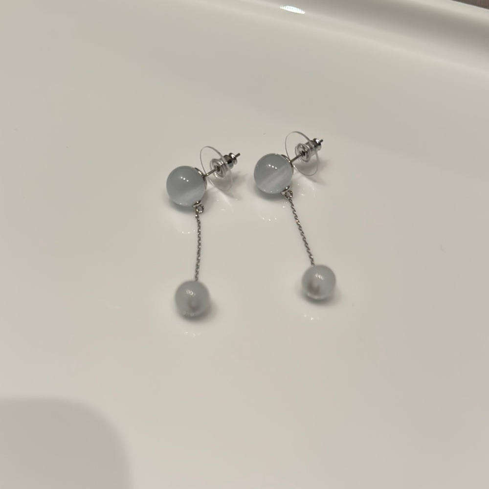 Dangle Drop Elegant Silver Drop Earrings - Picture 2 of 4